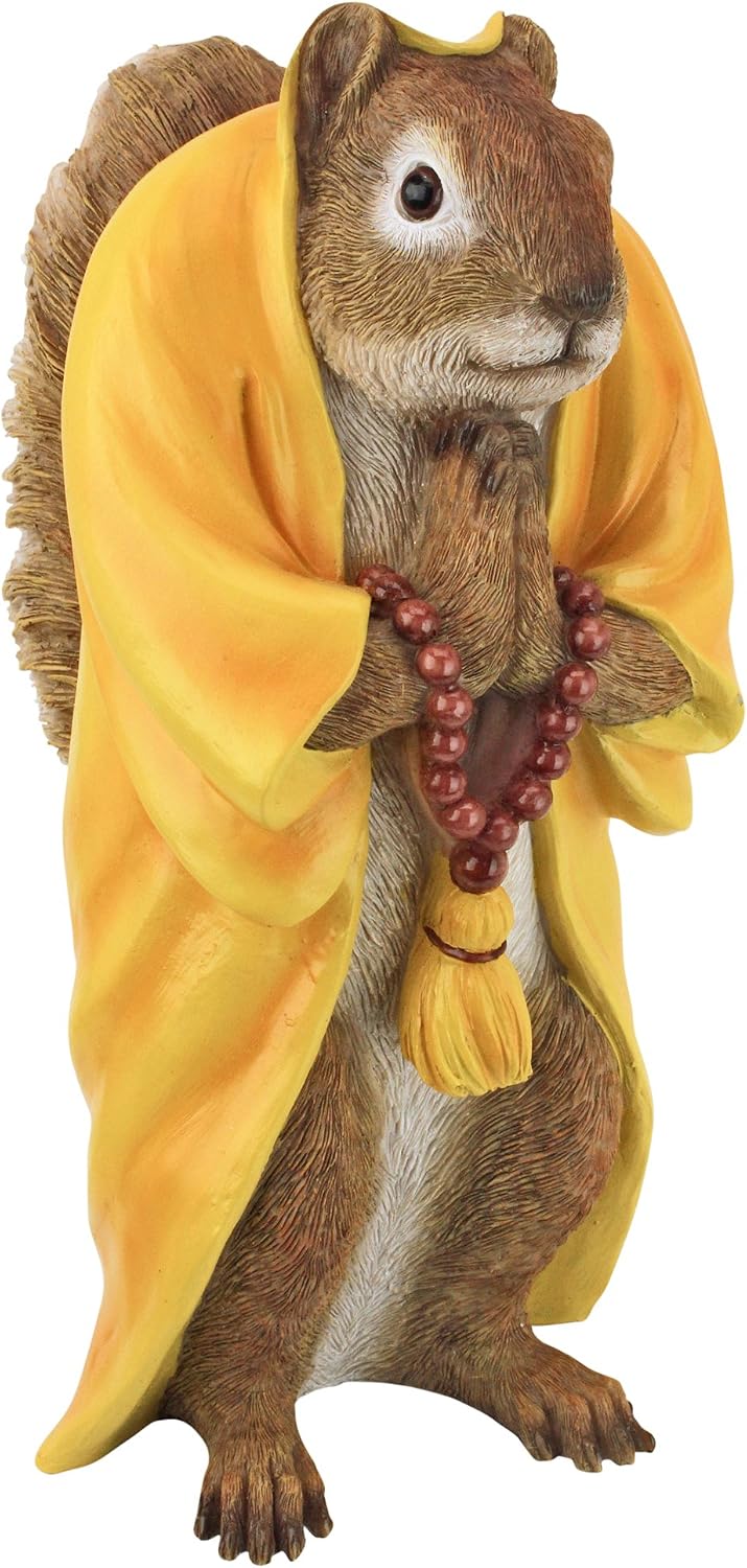Design Toscano Sensei Monk Zen Garden Squirrel Animal Statue