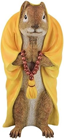 Design Toscano Sensei Monk Zen Garden Squirrel Animal Statue