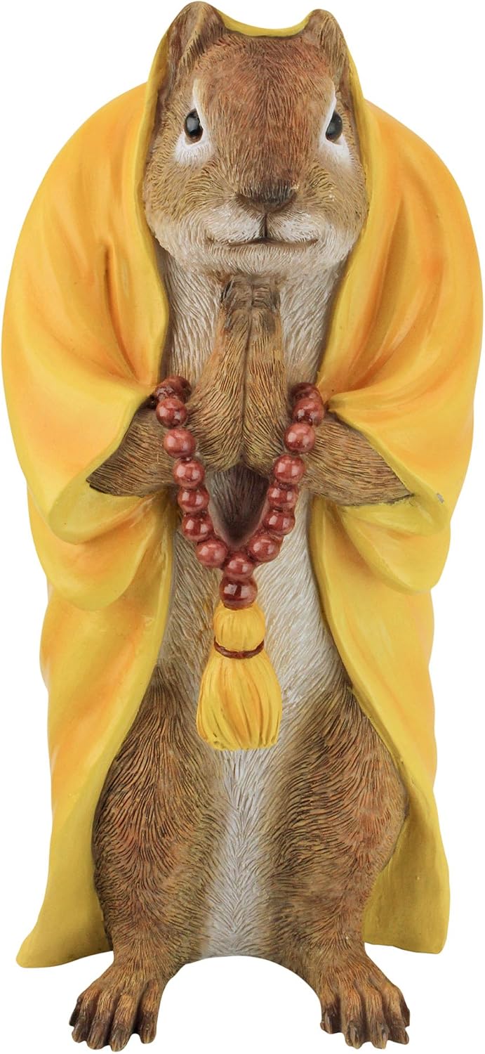 Design Toscano Sensei Monk Zen Garden Squirrel Animal Statue