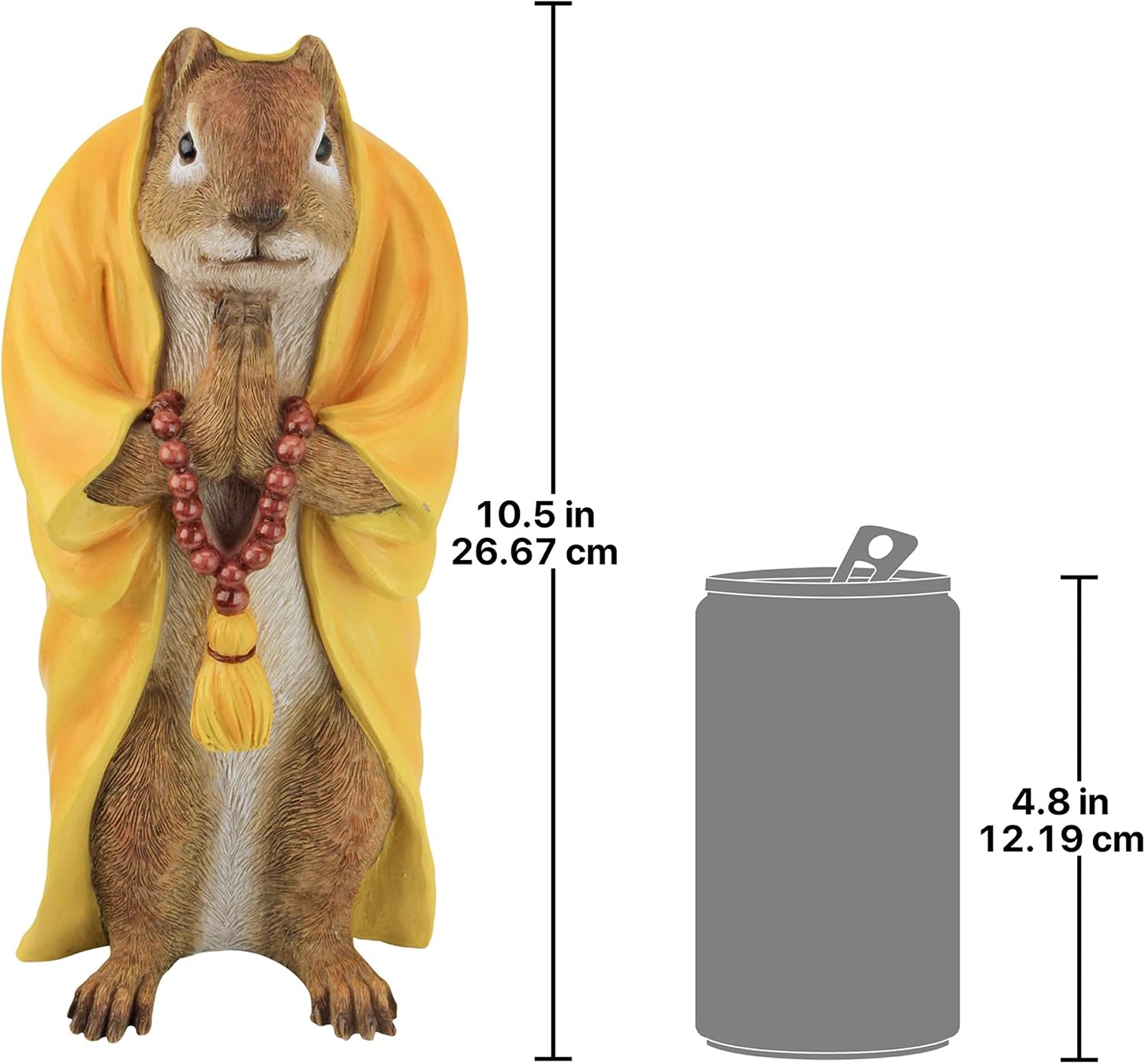 Design Toscano Sensei Monk Zen Garden Squirrel Animal Statue