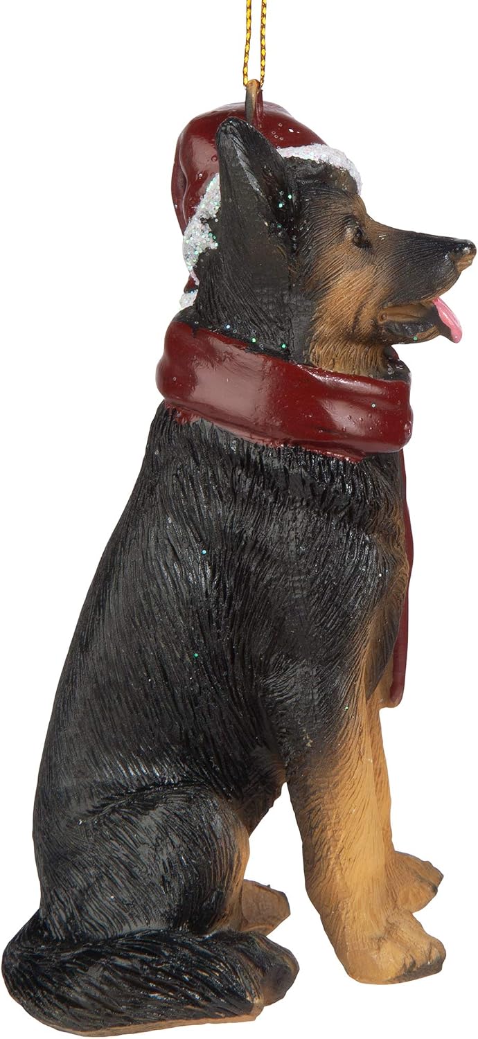 Design Toscano German Shepherd Holiday Dog Christmas Tree Ornament Xmas
