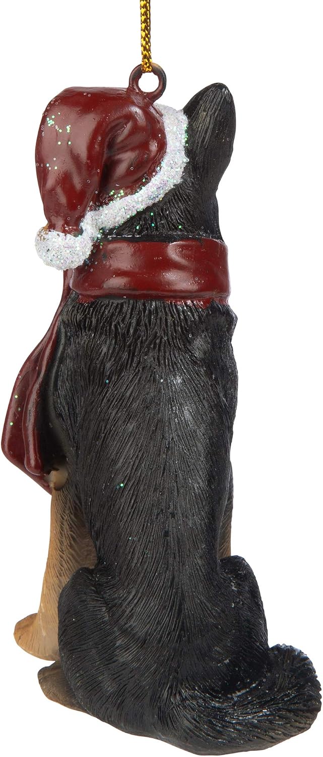 Design Toscano German Shepherd Holiday Dog Christmas Tree Ornament Xmas
