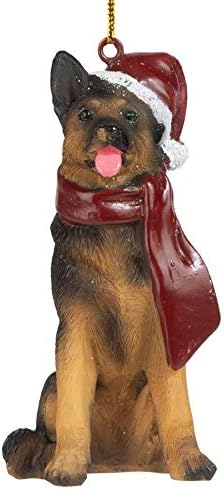 Design Toscano German Shepherd Holiday Dog Christmas Tree Ornament Xmas