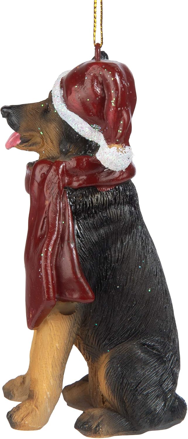 Design Toscano German Shepherd Holiday Dog Christmas Tree Ornament Xmas
