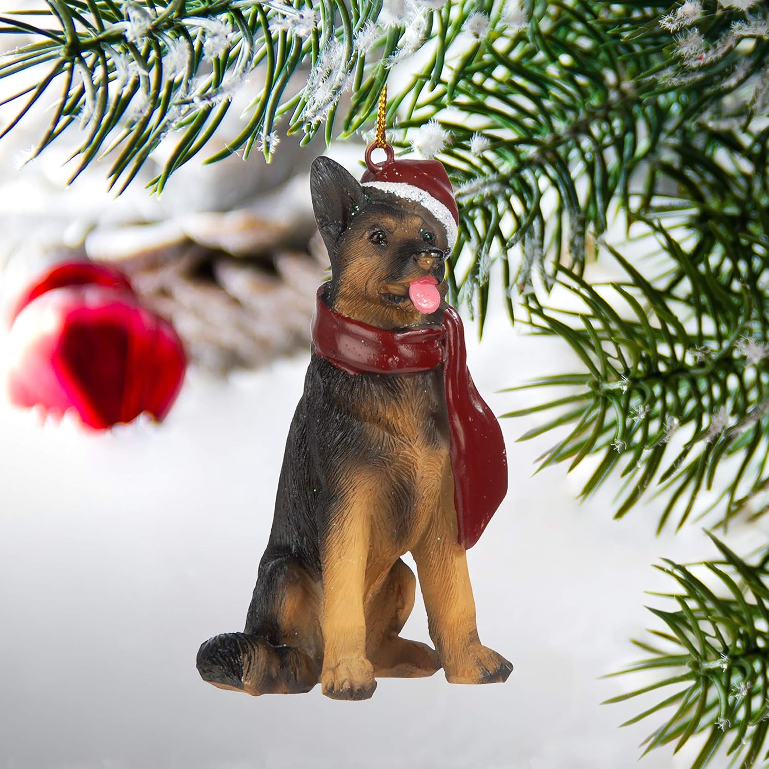 Design Toscano German Shepherd Holiday Dog Christmas Tree Ornament Xmas