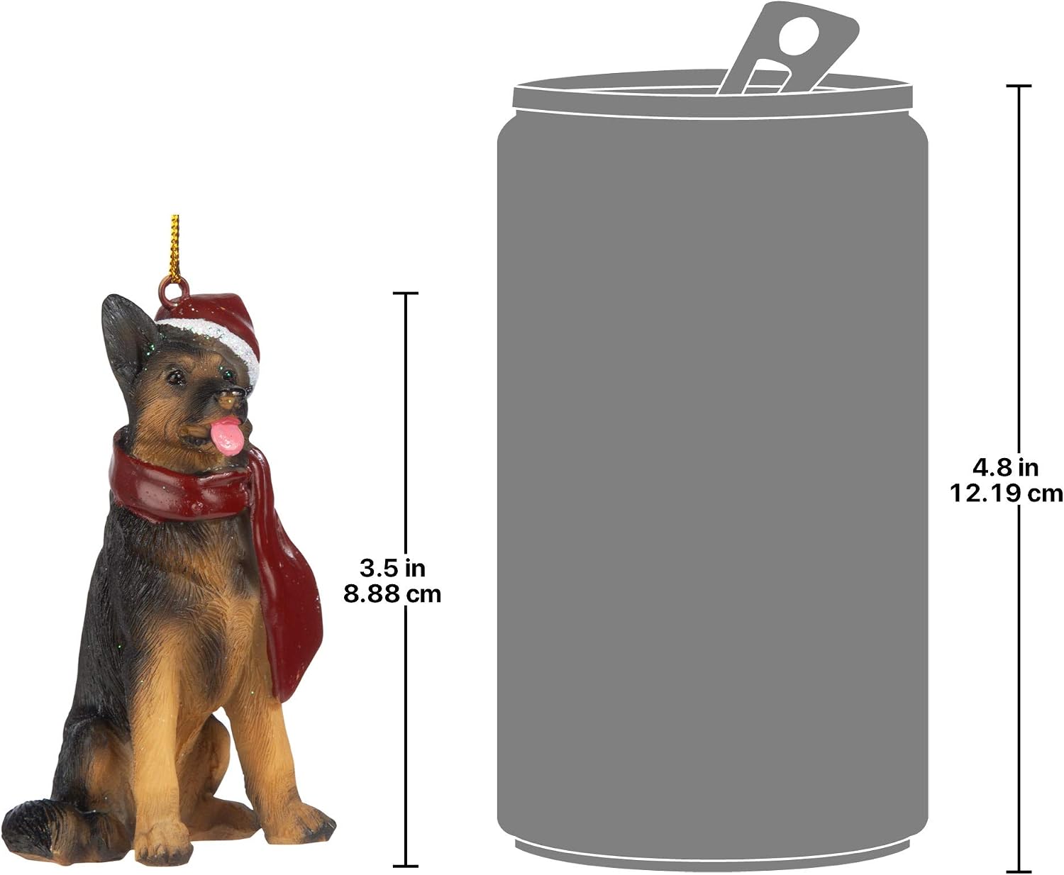 Design Toscano German Shepherd Holiday Dog Christmas Tree Ornament Xmas
