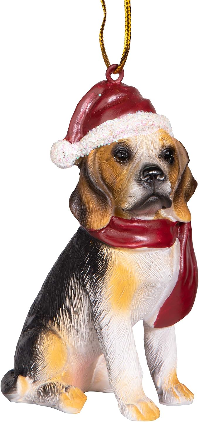 Design Toscano Beagle Holiday Dog Christmas Tree Ornament Xmas Decorations