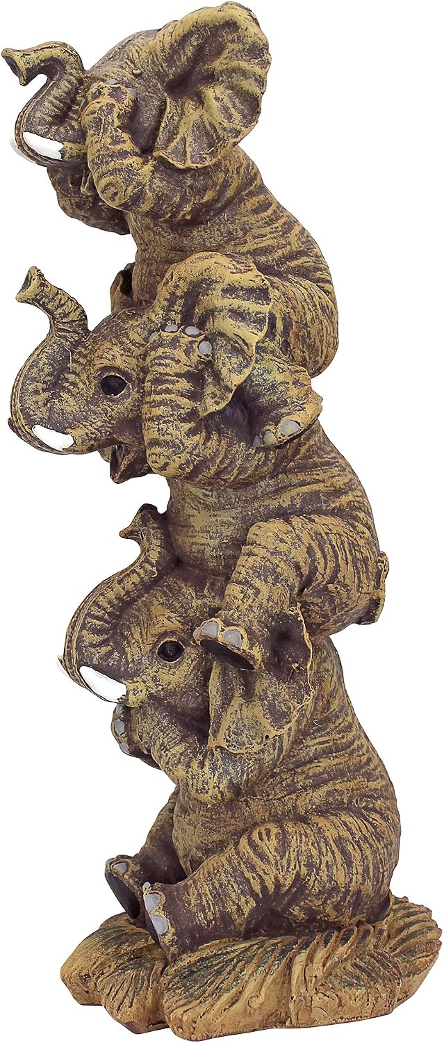 Design Toscano NG33769 Hear-No, See-No, Speak-No Evil Stacked Elephants