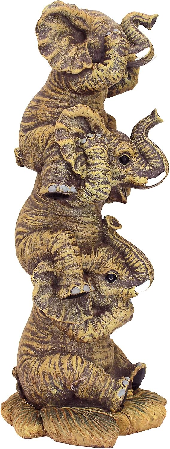 Design Toscano NG33769 Hear-No, See-No, Speak-No Evil Stacked Elephants