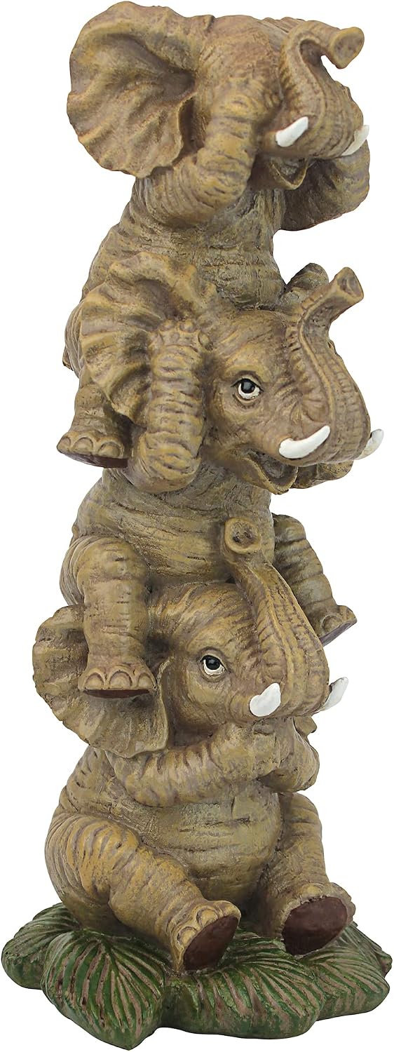Design Toscano NG33769 Hear-No, See-No, Speak-No Evil Stacked Elephants