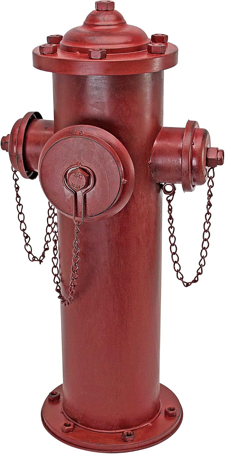 Design Toscano Fire Hydrant Statue Puppy Pee Post and Pet Storage