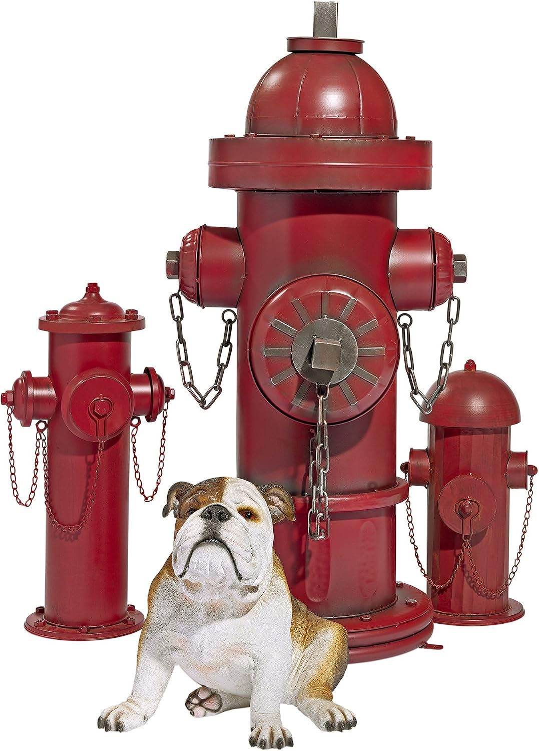 Design Toscano Fire Hydrant Statue Puppy Pee Post and Pet Storage