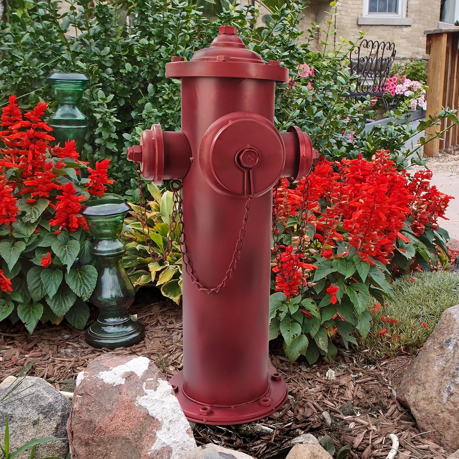 Design Toscano Fire Hydrant Statue Puppy Pee Post and Pet Storage