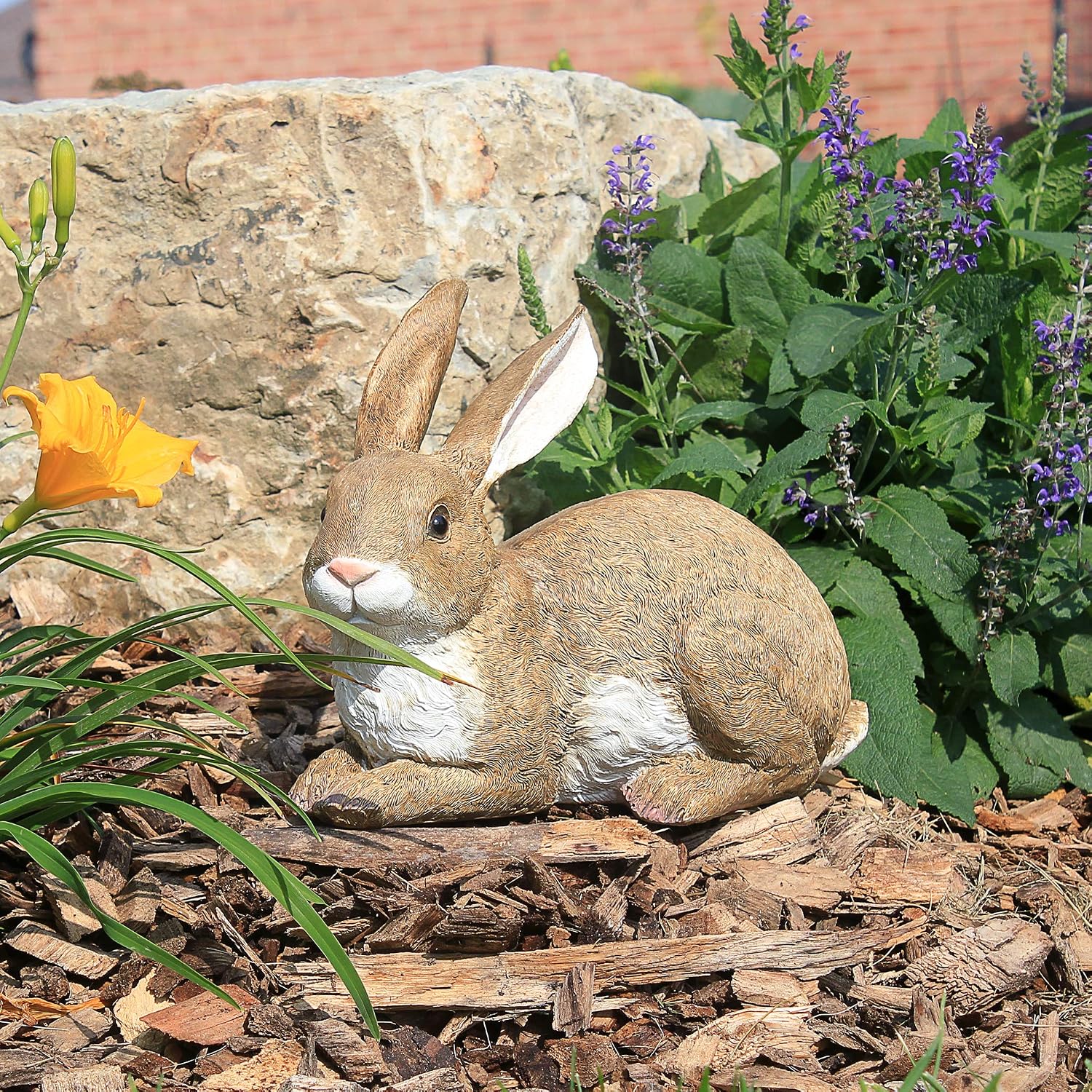 Design Toscano QM200861 Bashful The Bunny Lying Down Rabbit Outdoor Garden