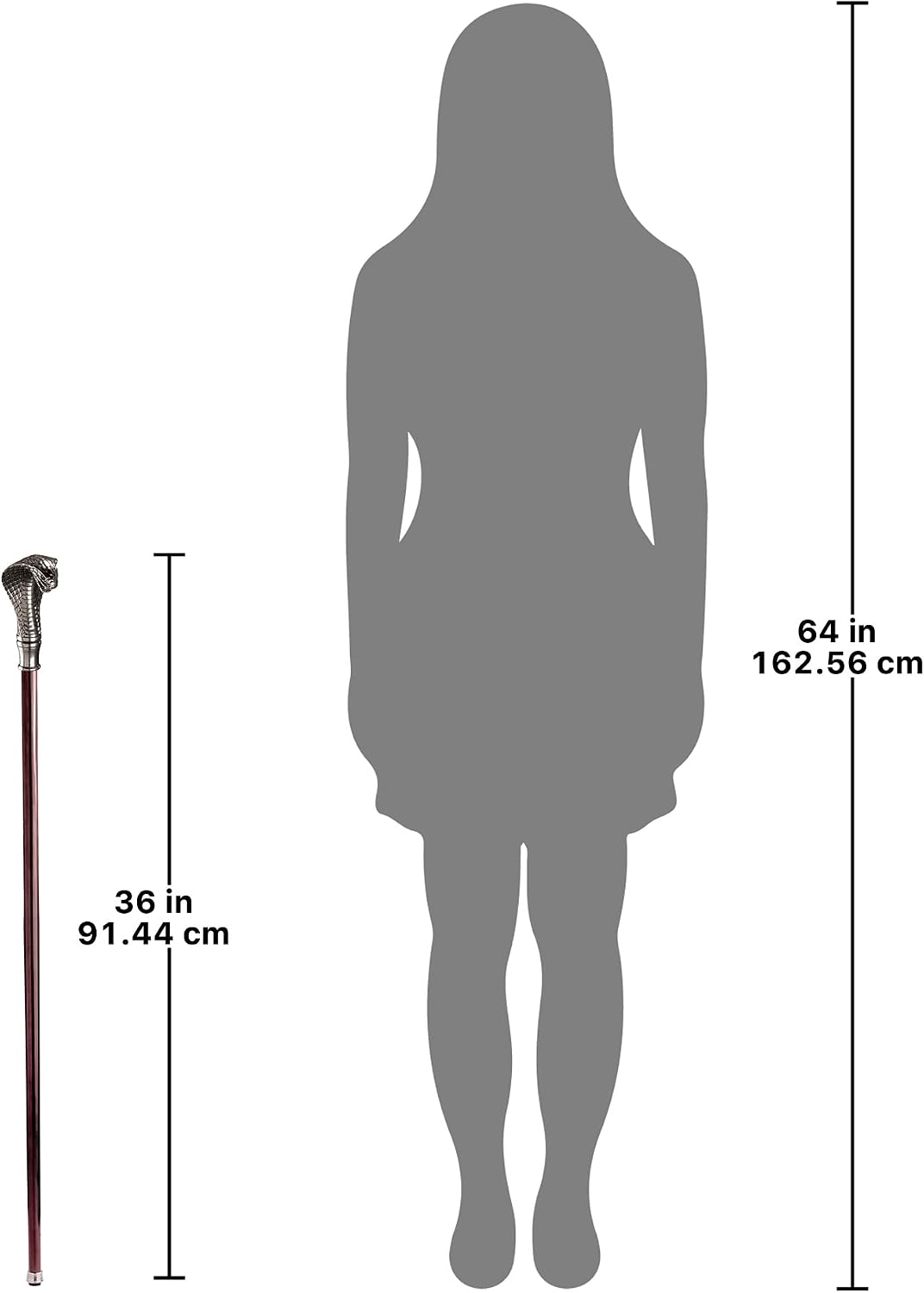 Design Toscano Cobra Pewter Walking Stick