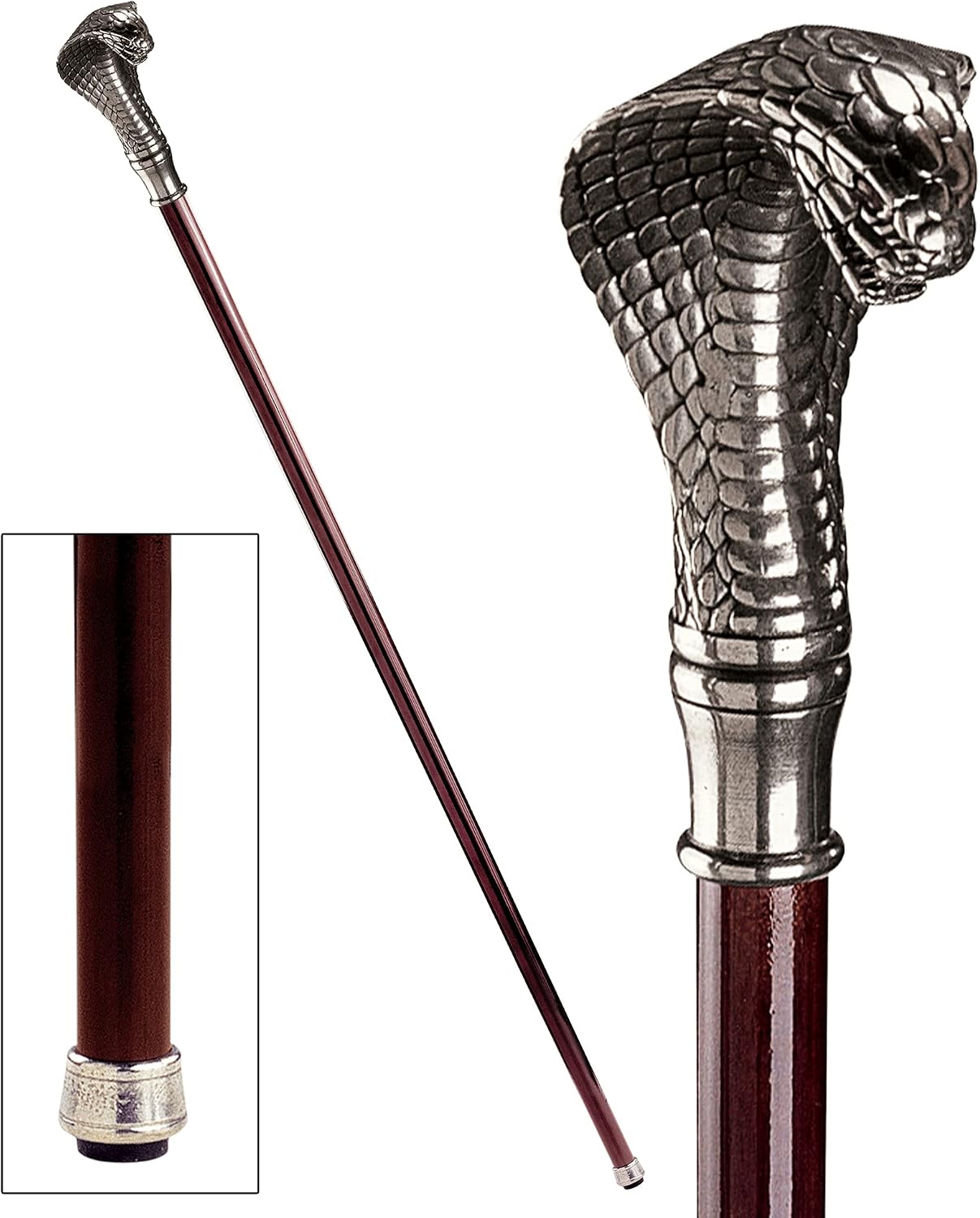 Design Toscano Cobra Pewter Walking Stick