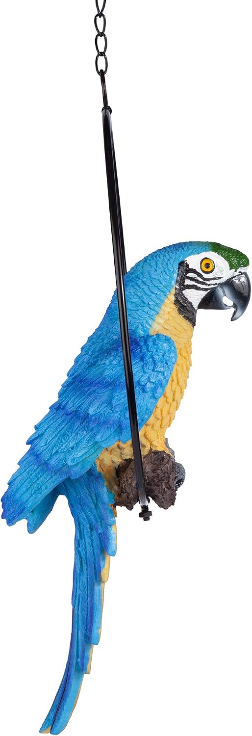 Design Toscano Polly in Paradise Parrot Hanging Bird Ring Perch