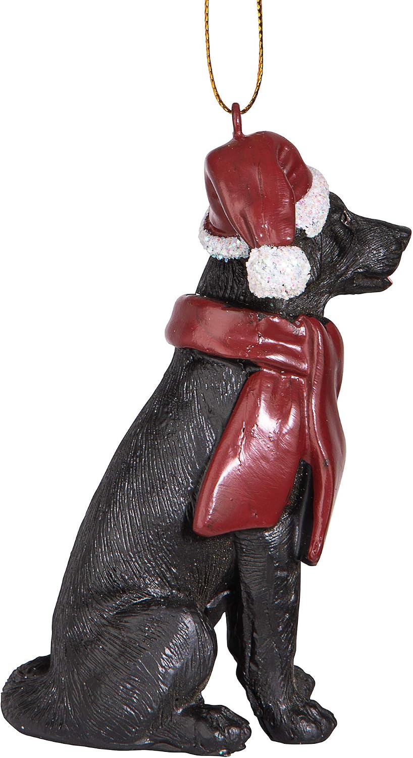 Design Toscano Black Labrador Retriever Holiday Dog Christmas Tree Ornament