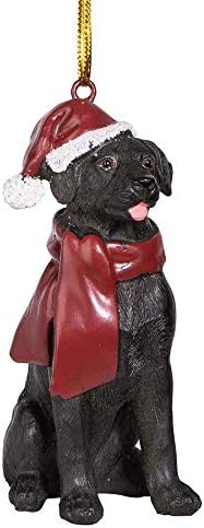 Design Toscano Black Labrador Retriever Holiday Dog Christmas Tree Ornament