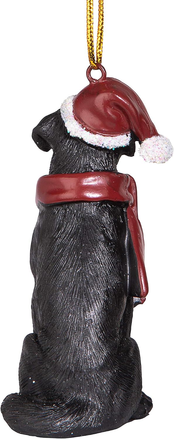 Design Toscano Black Labrador Retriever Holiday Dog Christmas Tree Ornament