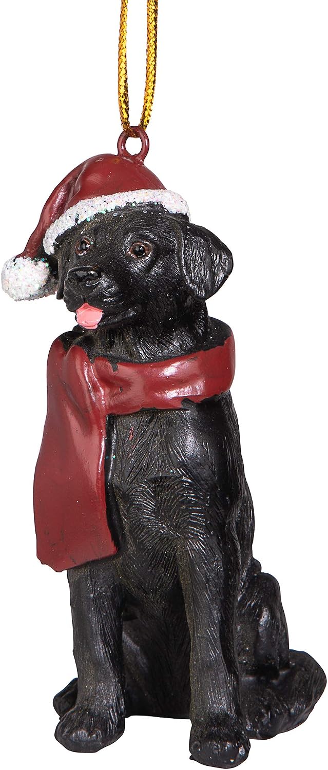 Design Toscano Black Labrador Retriever Holiday Dog Christmas Tree Ornament
