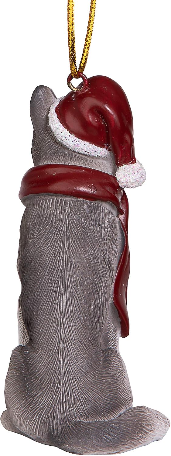 Design Toscano Siberian Husky Holiday Dog Christmas Tree Ornament Xmas Siberian Huskey