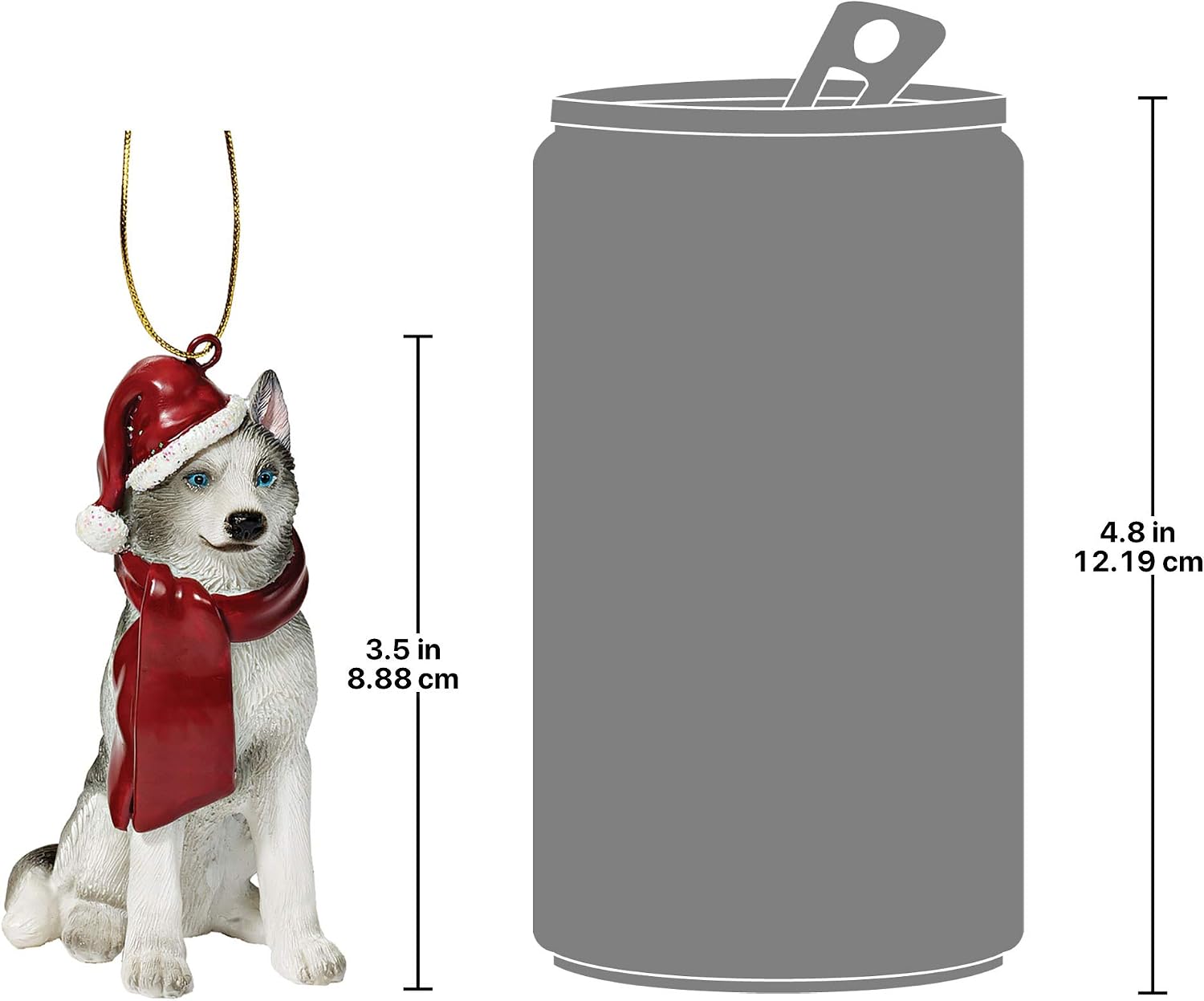 Design Toscano Siberian Husky Holiday Dog Christmas Tree Ornament Xmas Siberian Huskey