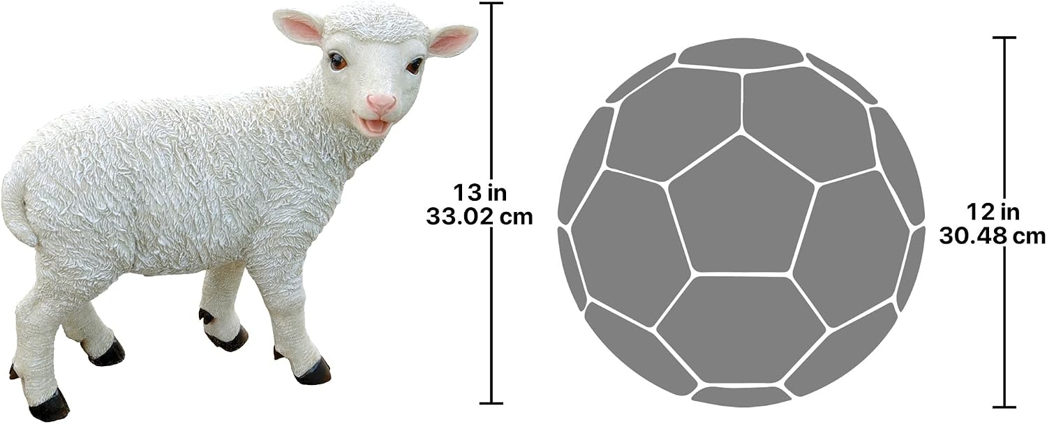 Design Toscano Yorkshire Lamb Garden Statue: Standing Lamb 15 Inch