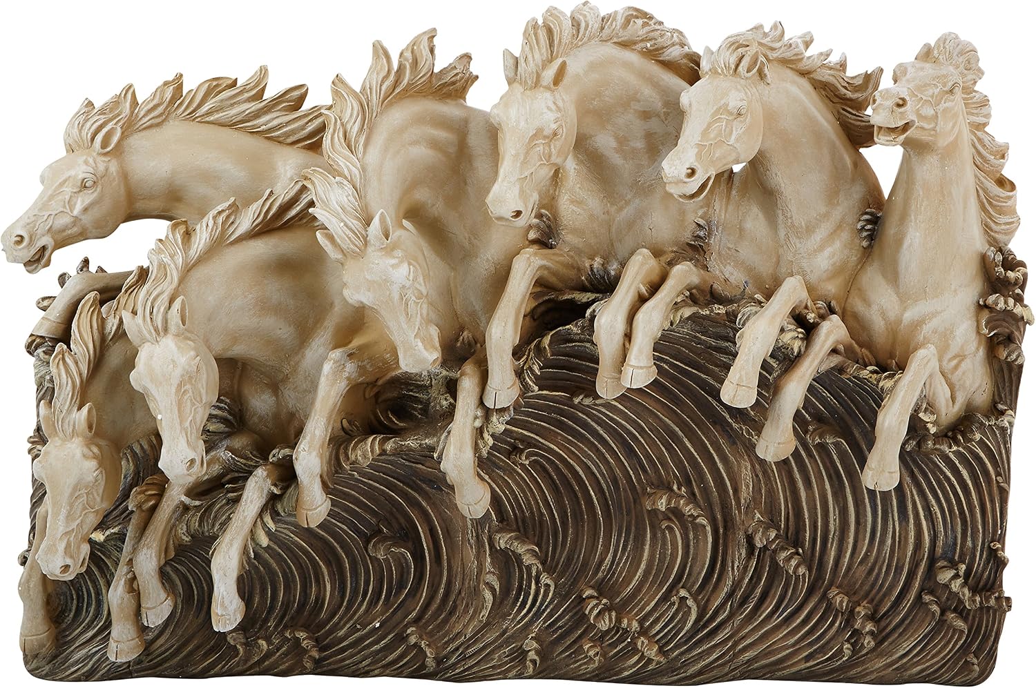 Design Toscano NG34016 Neptune's Horses of the Sea Sculptural W,two tone stone