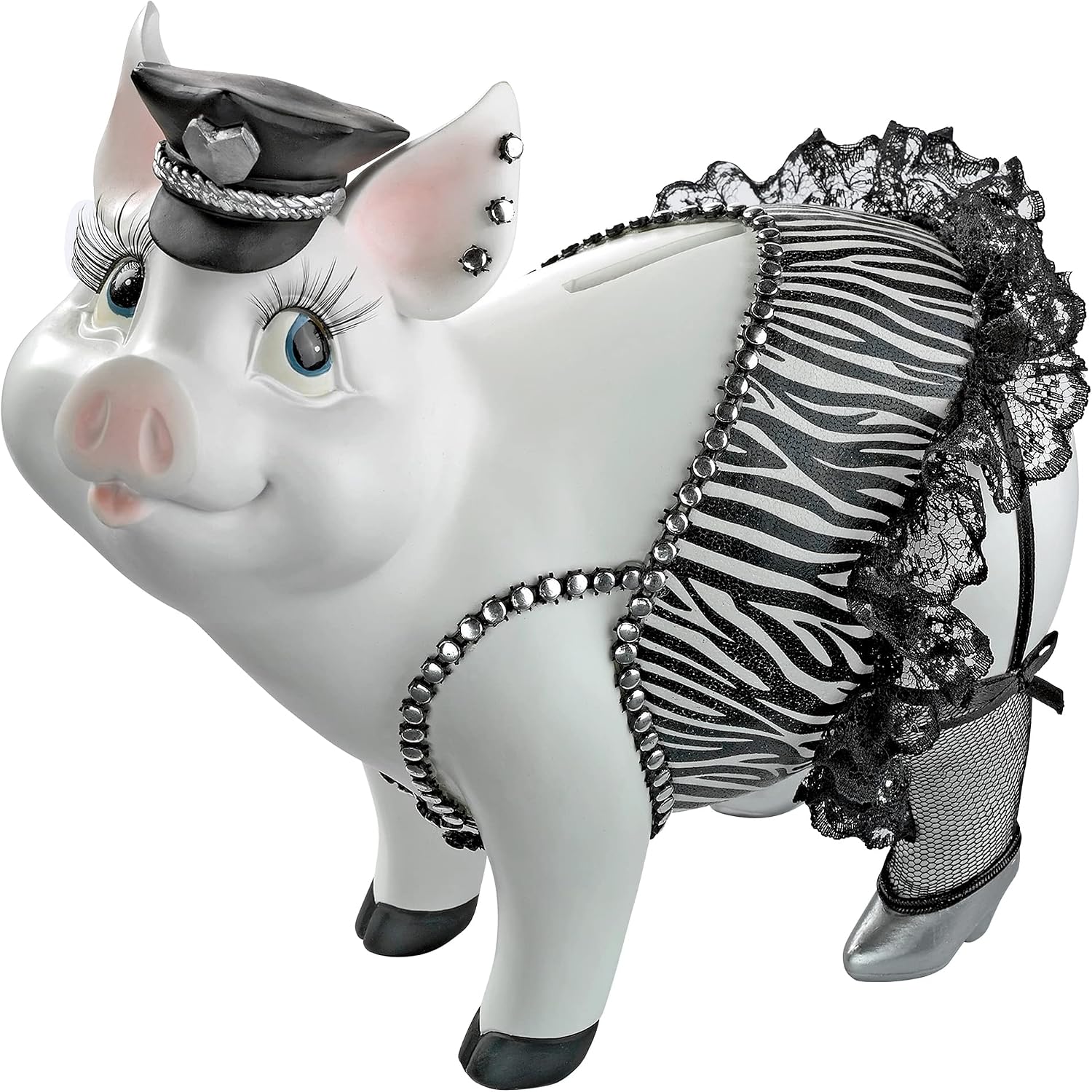 Design Toscano Porker on Patrol Pig Statue Full Color Finish