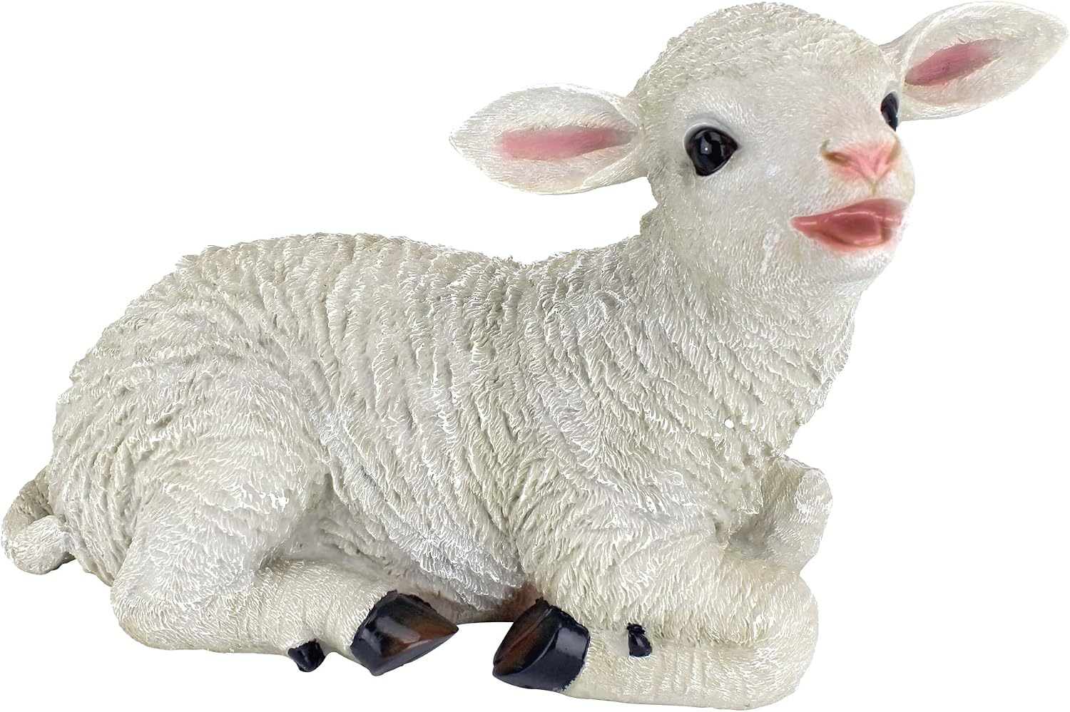 Design Toscano Sitting Yorkshire Lamb Garden Farm Animal Statue, 15 Inch