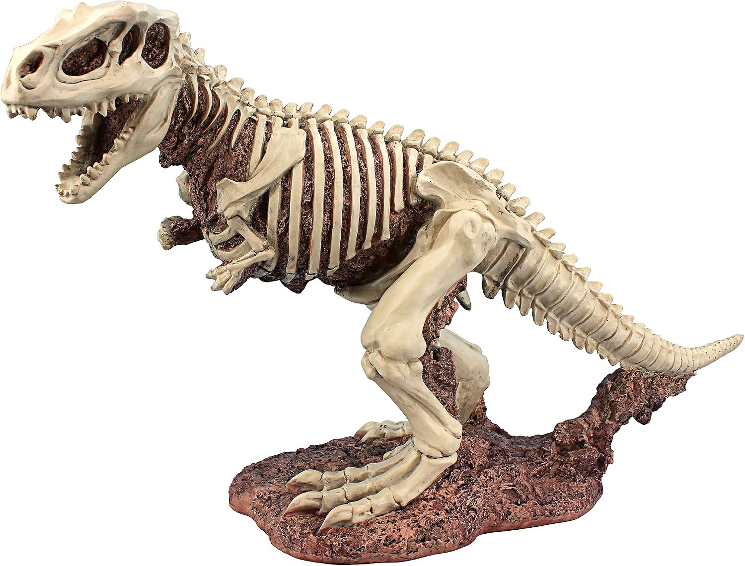 Design Toscano Bad to the Bone Jurassic T-Rex Skeleton Dinosaur Statue, 21 Inch, Resin, Full Color Finish