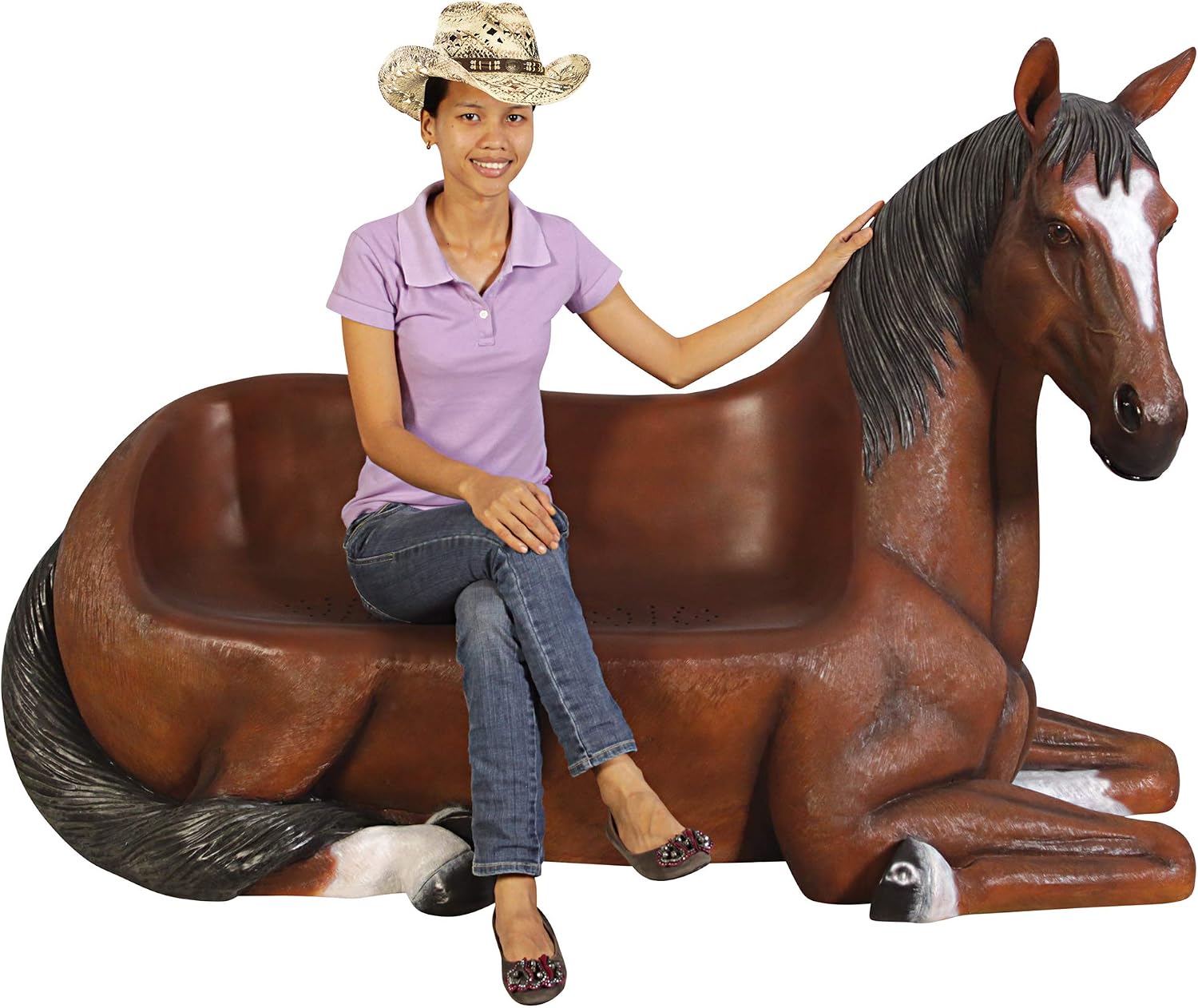 Design Toscano Saddle Up Horse Bench Sculpture