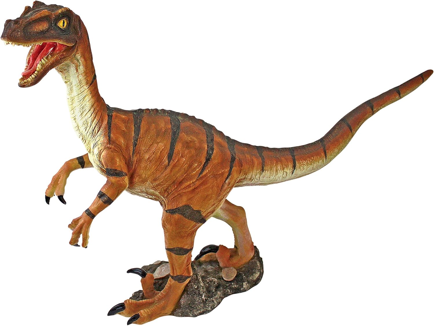 Design Toscano Velociraptor Scaled Dinosaur Statue Full Color