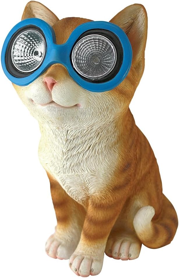 Design Toscano Bright Eyes Solar Cat Garden Statue