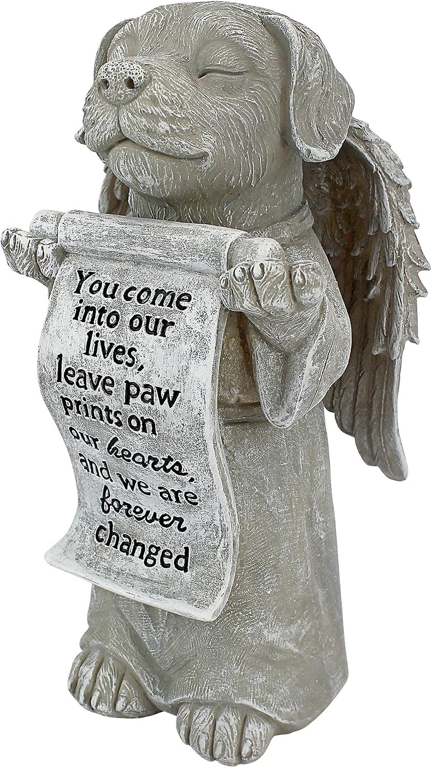 Design Toscano PAW Prints ON Our Hearts Dog Statue