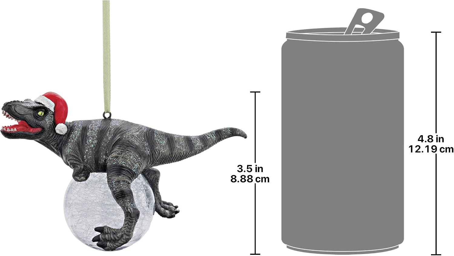 Design Toscano Blitzer the T Rex Dinosaur Christmas Tree Ornament, 5 Inch