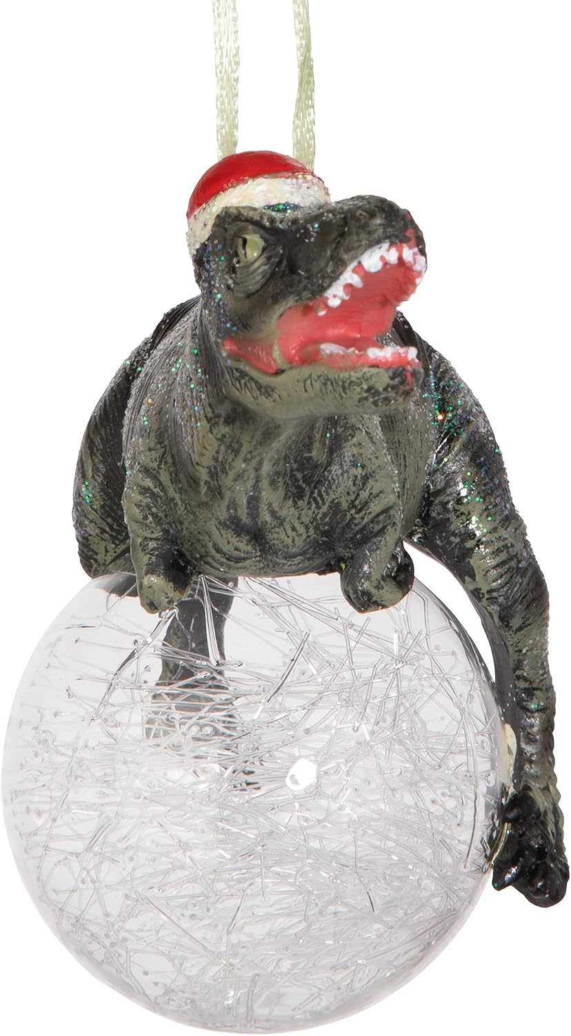 Design Toscano Blitzer the T Rex Dinosaur Christmas Tree Ornament, 5 Inch