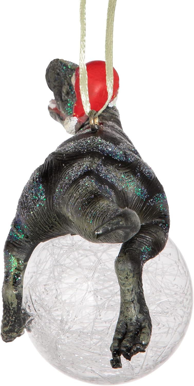 Design Toscano Blitzer the T Rex Dinosaur Christmas Tree Ornament, 5 Inch