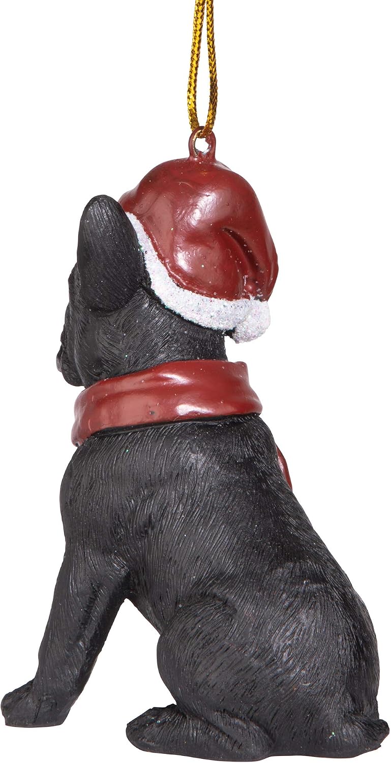 Design Toscano Christmas Xmas French Bulldog Holiday Dog Ornaments, Full