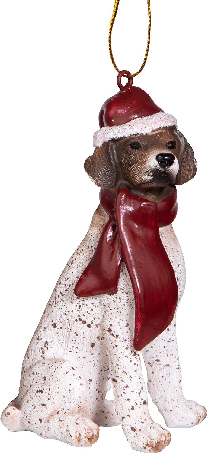 Design Toscano JH576340 Christmas Ornaments - Xmas Pointer Holiday Dog Ornaments,Full Color