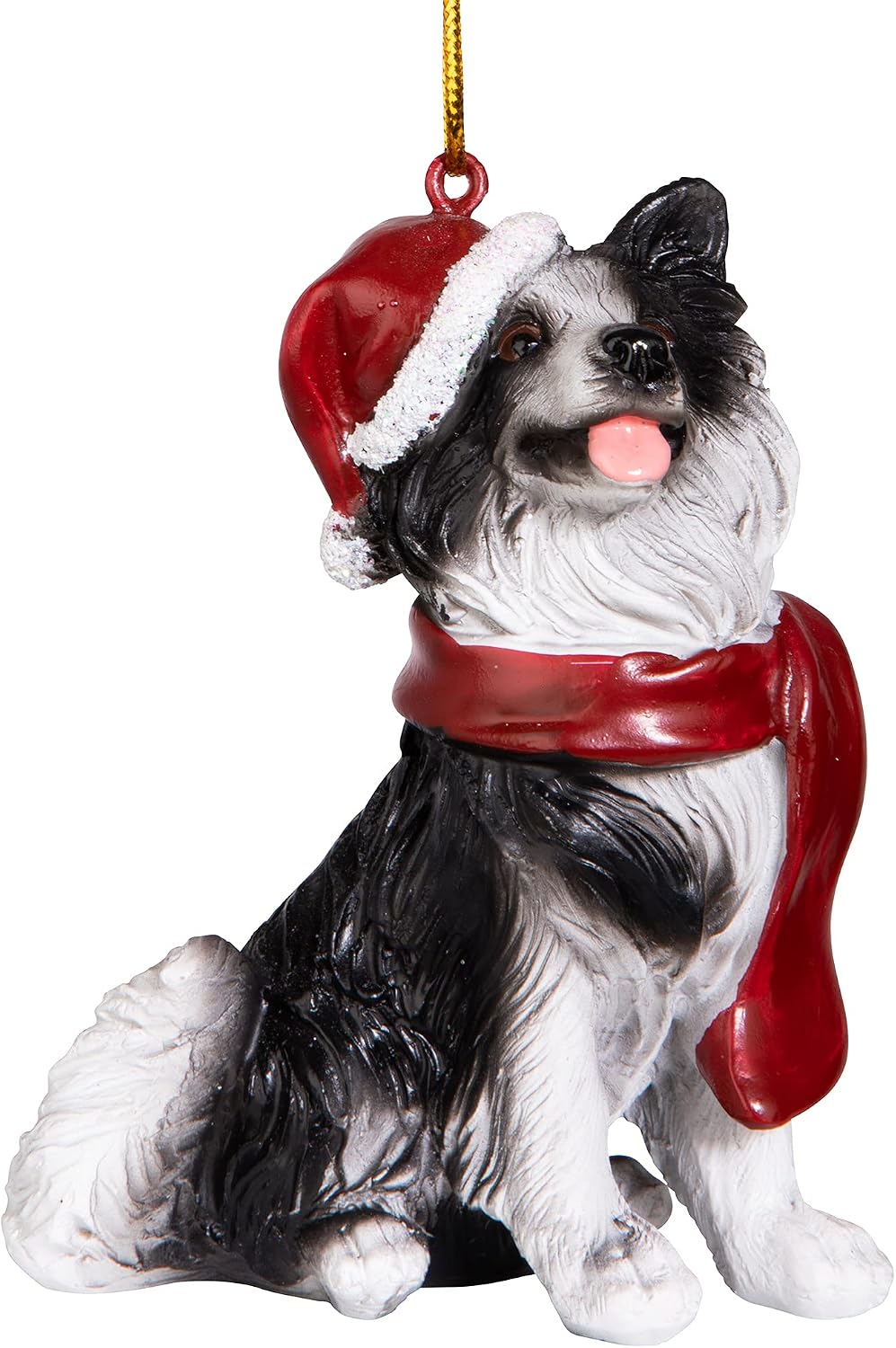Design Toscano Christmas Xmas Border Collie Holiday Dog Ornaments, Full