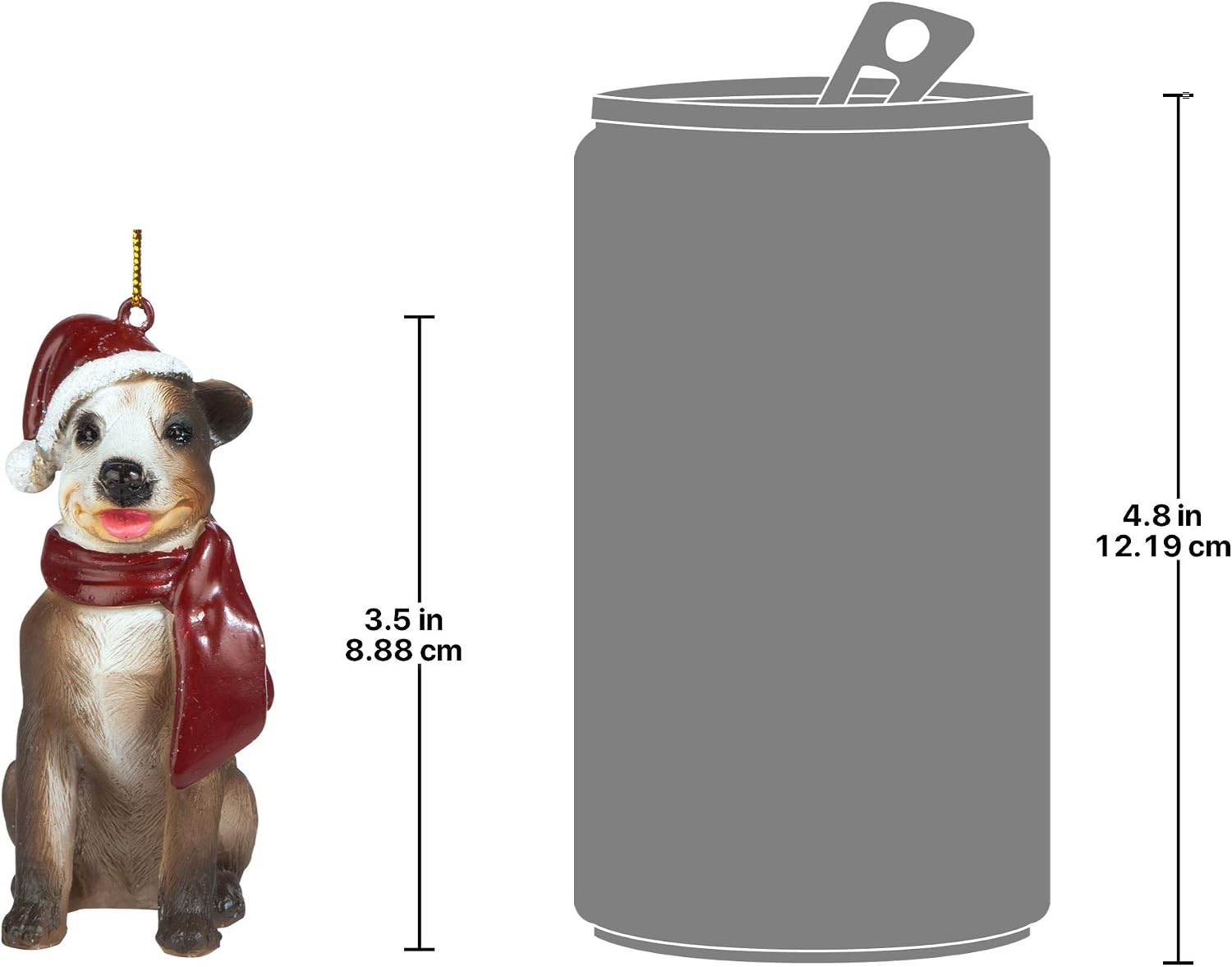 Design Toscano JH576312 Christmas Xmas Pitbull Holiday Dog Ornaments, Full