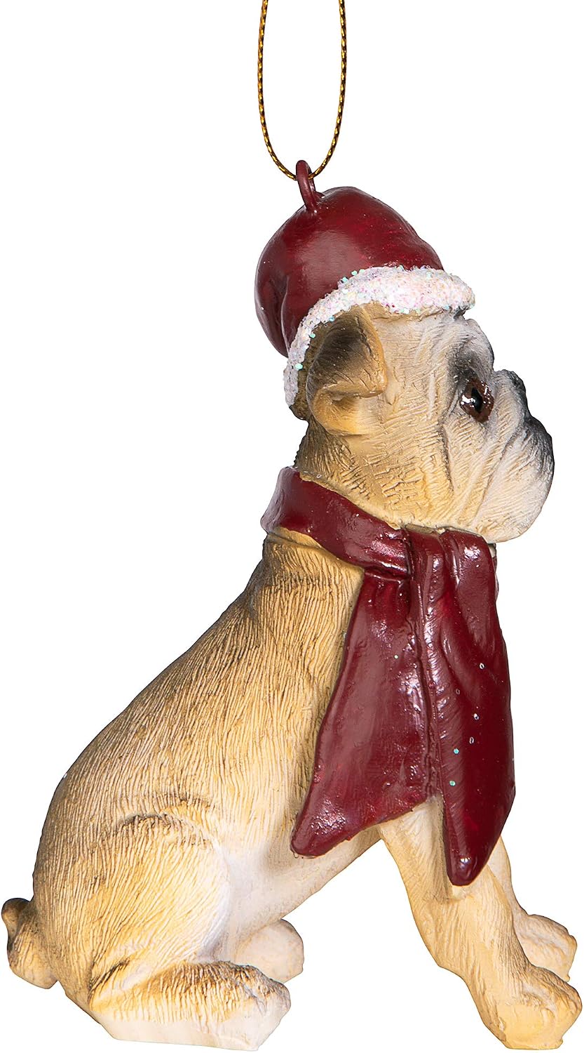 Design Toscano JH576304 Christmas Xmas Bulldog Holiday Dog Ornaments, Full