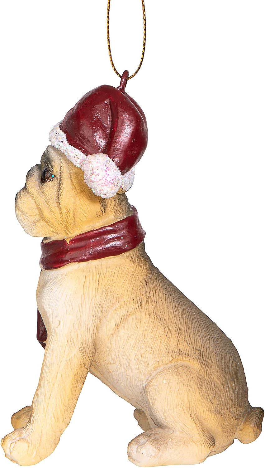Design Toscano JH576304 Christmas Xmas Bulldog Holiday Dog Ornaments, Full