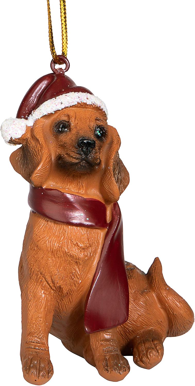 Design Toscano JH576308 Christmas Xmas Dachshund Holiday Dog Ornaments, full color