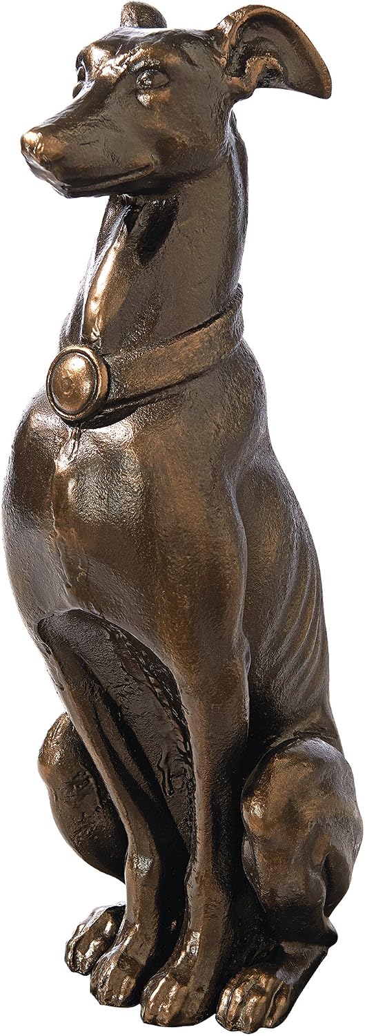 Design Toscano Greyhound Sentinel Cast Iron Dog Statue Antique Gold
