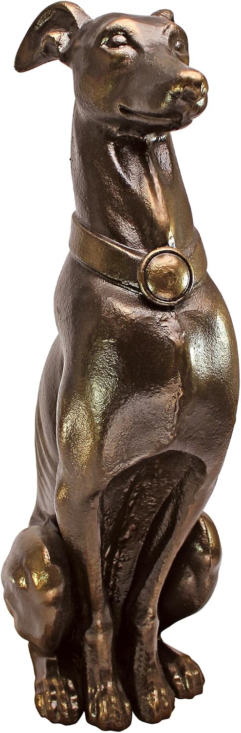 Design Toscano Greyhound Sentinel Cast Iron Dog Statue Antique Gold