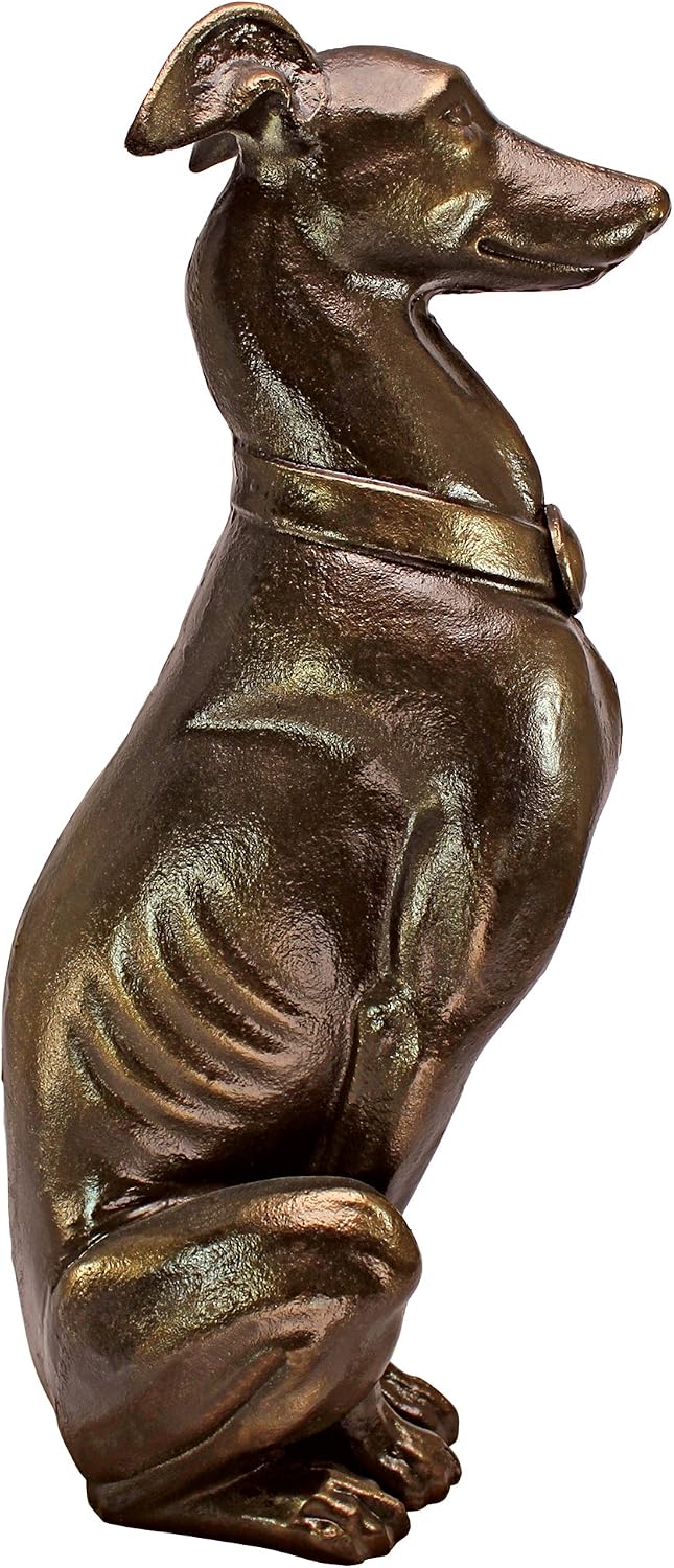 Design Toscano Greyhound Sentinel Cast Iron Dog Statue Antique Gold