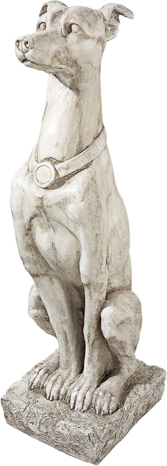 Art Deco Whippet Greyhound Sentinel Dog Statue Antique Stone